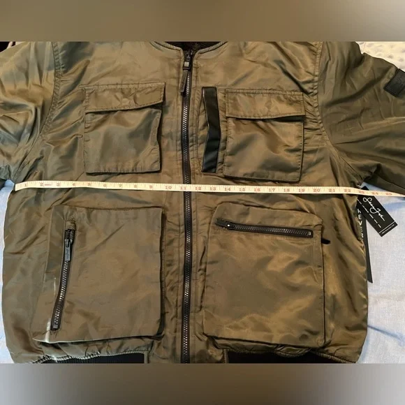 NWT- Waterproof Reversible Field Jacket Military Green and Camo Sherpa - Picture 6 of 8